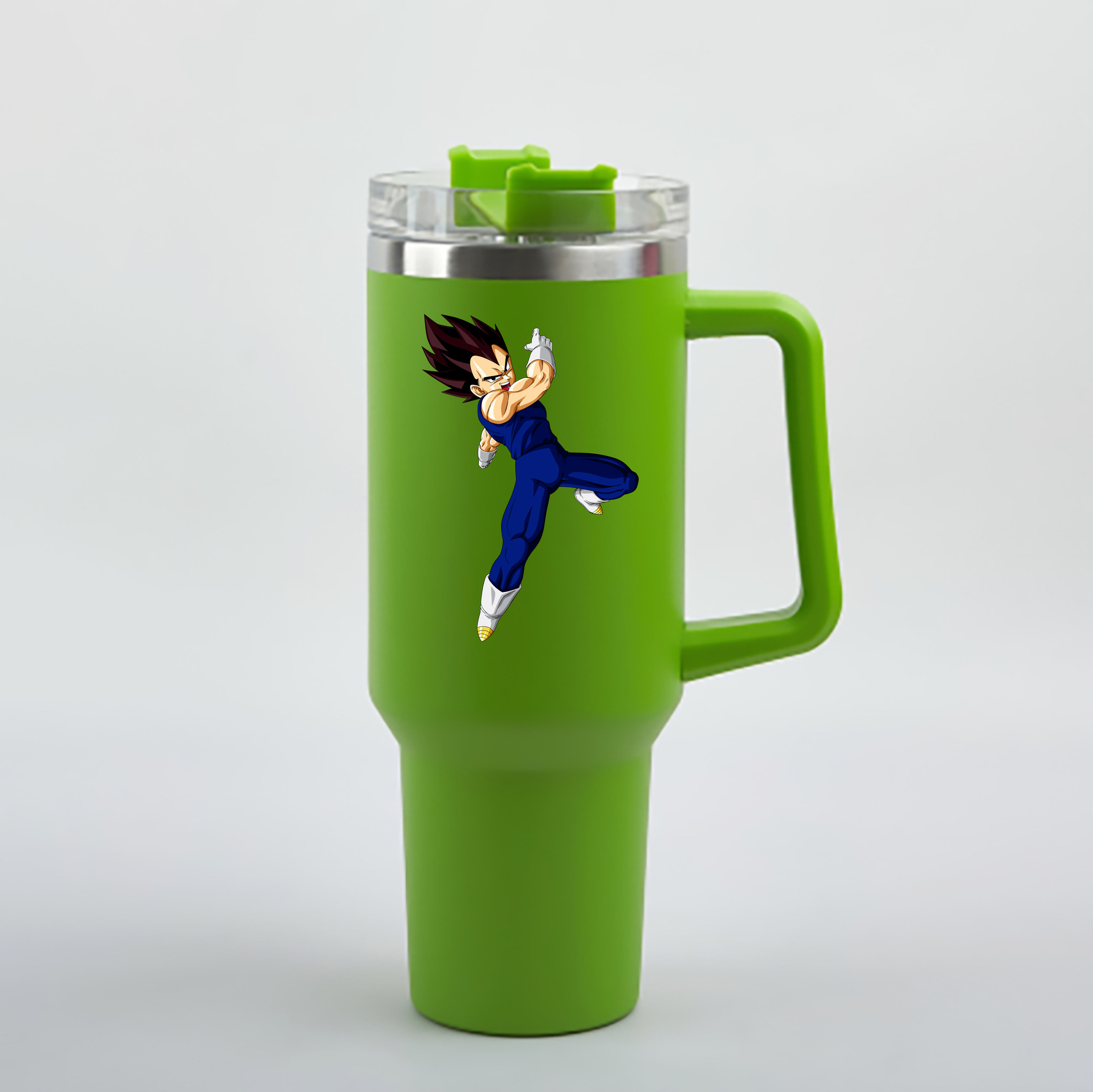 （画像用） ドラゴンボール ベジータ四世（Bejīta Yonsei）DRAGON BALL Vegeta IV 1200mL車用タンブラー - クリスタルステッカー（プラスチックストロー付き）